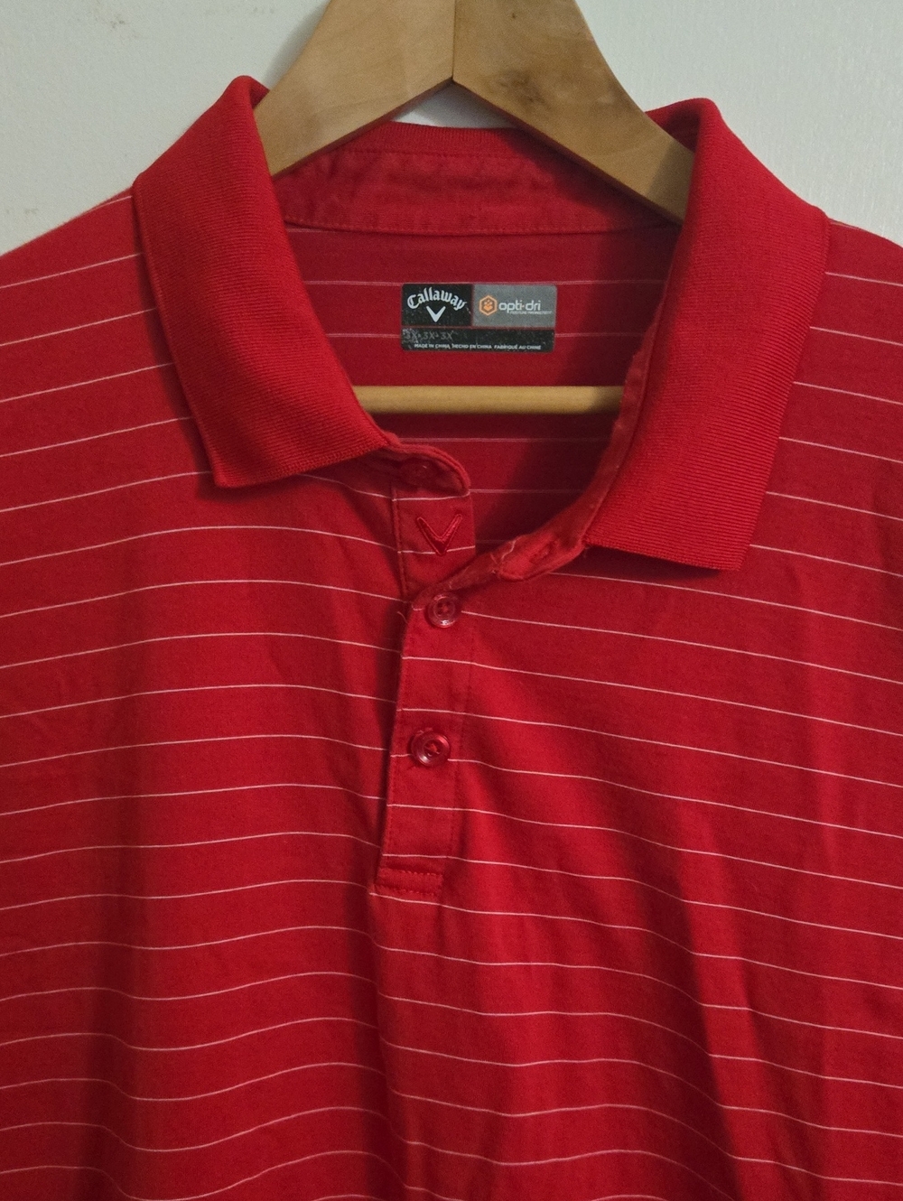 Callaway Golf Men’s Red Striped Polo Shirt
